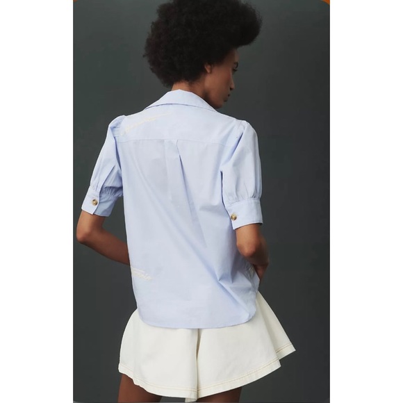 📌 ( Sold ) NWT Maeve Puff-Sleeve Signature Blouse - Picture 2 of 10